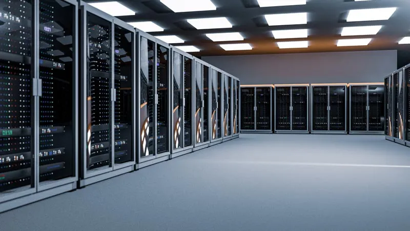 Serverracks in einem Rechenzentrum